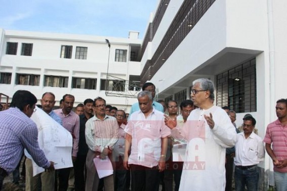 CM, Sports Minister visited under construction Sports Complex at Agartala 